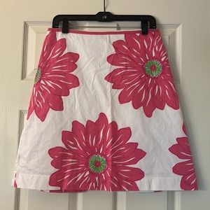 Lilly Pulitzer Skirt- White With Pink Flowers